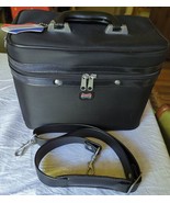 Vintage American Tourister Train Case Cosmetic Makeup Luggage Black Zipp... - £22.82 GBP
