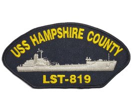 USS Hampshire County LST-819 Ship Patch - Great Color - Veteran Owned Business - £10.45 GBP