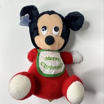 Christmas Terry Cloth Disney Mickey Mouse Plush Vintage Applause Stuffed... - £13.22 GBP