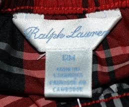 Ralph Lauren Black Red White Plaid Dress Bloomers 2 Piece Set 12 Month image 7