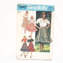 Misses Ruffled Blouse Skirt Country Sewing Pattern 7842 Simplicity 1976 Size 12 - $15.40