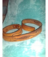 Vtg Leather Tooled Belt Strap Scorpion Design Hecho En Mexico Size 42 - $229.93 MXN