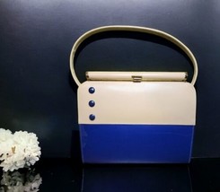 Vintage 1950s-60s A Naturalizer Handbag Purse Classic Two-Toned MCM Top Handle - £181.49 GBP