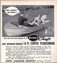 1963 Print Ad Mirro Craft Aluminum Decked 14&#39; Super Fisherman Boats Mani... - $10.83
