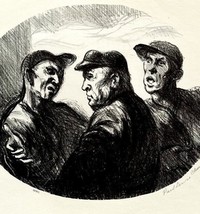 1939 Paul Louis Clemens Baseball Argument Art Print Drawing Treasury Collection - £35.98 GBP