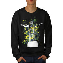 Wellcoda Christ Redeemer Brazil Mens Sweatshirt, Rio Casual Pullover Jumper - £23.14 GBP+
