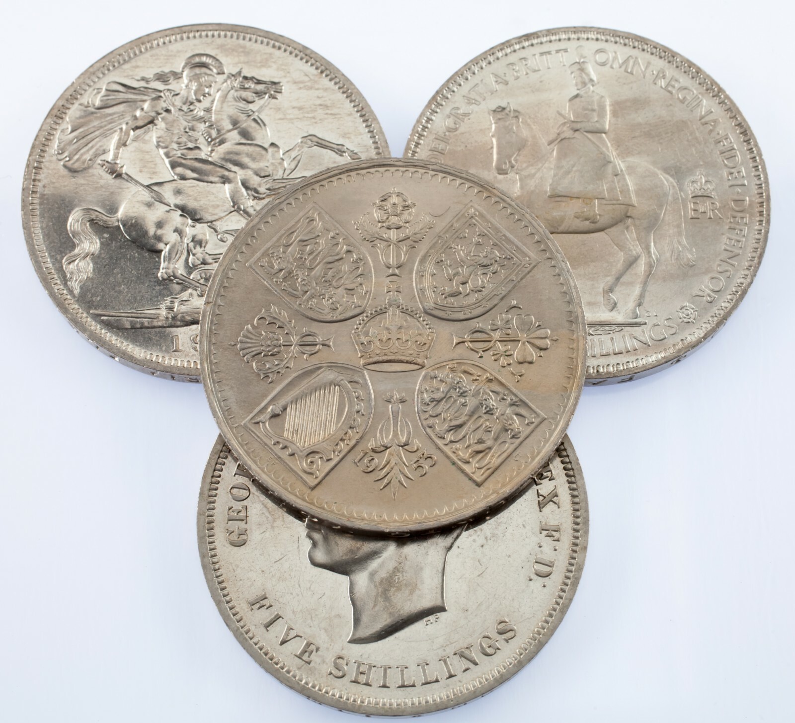 Great Britain 4-Crown Set (2) 1951 Festival of Britain (2) 1953 Coronation - $73.26