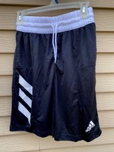 Adidas®Mens Sport 3-Stripes Athletic Basketball Shorts-DX6656-Black/White NWT -S - £19.74 GBP
