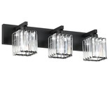 Black Vanity Light Bathroom Lighting Fixtures 3 Light Crystal Modern Bat... - $145.34