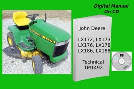 John Deere LX172 LX173 LX176 LX178 LX186 LX188 Lawn Tractor Manual TM1492 - £15.19 GBP
