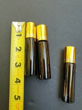 Essential Oil Amber Glass Roll on Roller Bottles 3m/5ml/10ml Empty Refillable - £9.92 GBP
