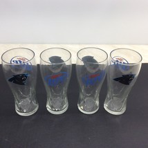 Carolina Panthers Miller Lite Beer Pint Glass Football Blue 6 3/4&quot; Tall NEW Lot - £23.83 GBP