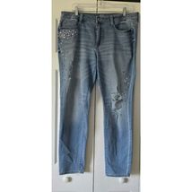 a.n.a Women's Size 16 Skinny Mid Rise Studded Blue Denim Jeans - $19.80