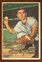 Vintage Baseball Card 1952 Bowman #58 Hank Majeski 3rd Base Philadelphia A&#39;s - £7.61 GBP