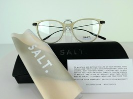 Salt.Optics Anela (Oygr) Oyster-Grey /Black 50 X 19 Titanium Eyeglass Frames - £75.95 GBP