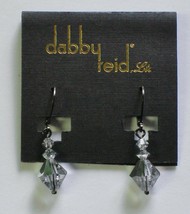 Dabby Reid Ronnie Mae Silver Crystal Drop Earrings Hematite-plated RME 8131B - £12.65 GBP
