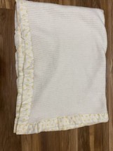 Vintage Carter’s White Yellow Satin Trim Baby Blanket 40”x60” Excellent! - £20.07 GBP