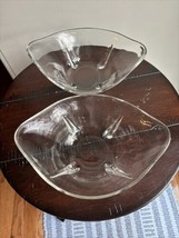 Swedish Modern Anchor Hocking Clear Arch / Ray Design Anchorglass Bowls Set 2 - £18.25 GBP