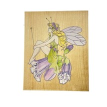 Stamps Happen Wood Mounted Rubber Stamp Fairy On Foxglove 80087 - $19.25