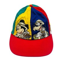 Vtg 90s Disney Mickey Goofy Donald Safari Color Block Multi-Color Snapba... - $40.00