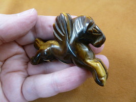 Y-PEG-RU-701) brown PEGASUS flying wings horse Figurine gemstone carving... - $329.75 MXN