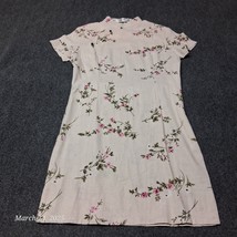Mu Du Dress Teen Girls Size XXL Asian Floral Linen Knee Length Short Sleeve - $17.38