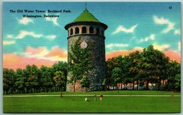 Old Water Tower Wilmington DE Delaware UNP Unused Linen Postcard I4 - £3.24 GBP