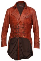 Victorian Antique Sheepskin Steampunk Military Leather Tailcoat - £138.02 GBP