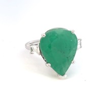 Natural Emerald Diamond Ring 7 14k White Gold 10.97 TCW Certified $4,950 311003 - £1,958.62 GBP