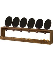 MyGift Vintage Rustic Wood Ping Pong Paddle Display Rack with Ball Storage Shelf - £43.41 GBP