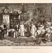 Petrarch And Laura At Avignon Victorian Print 1901 Woman History Ephemer... - $19.99