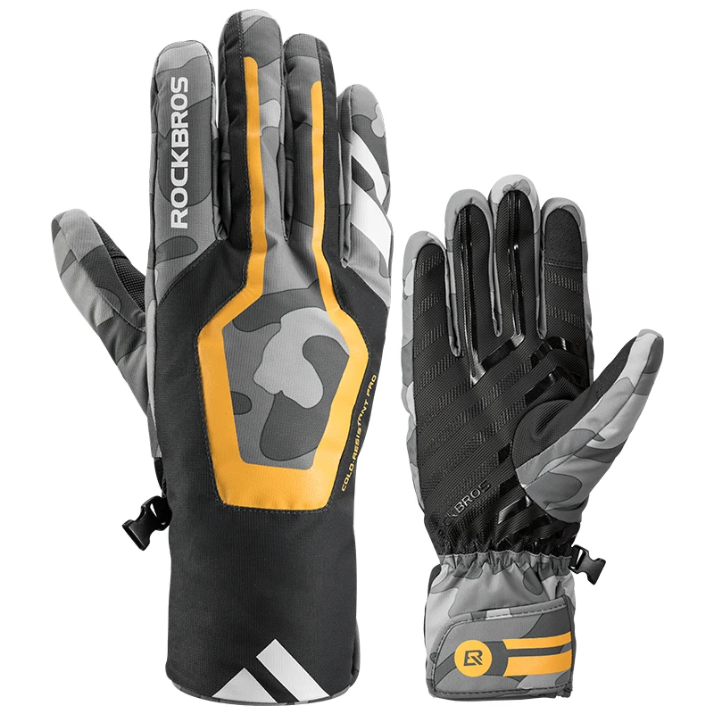 ROCKBROS Winter Motorcycle Gloves Keep Warm Gloves  Windproof Waterproof MTB Glo - £139.58 GBP