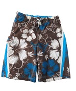 ZeroXposur Men&#39;s Swim Trunks Size XL Floral Shark Blue Brown White Beach - €17,10 EUR