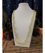 34&quot; Strand GiJong Monk&#39;s Lunar Goddess Ritual White Jade Chips Necklace ... - $44.90
