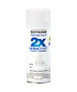 Rust-Oleum Painter&#39;s Touch Ultra Cover 2X Spray Paint 12oz-Flat White - £27.67 GBP