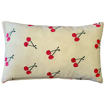 Cherry Rain Cotton Print Throw Pillow 12x20, Complete with Pillow Insert - £21.27 GBP