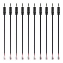 (10 Pack Replacement 3.5Mm Male Plug To Bare Wire Open End Trs 3 Pole Stereo 1/8 - £20.77 GBP