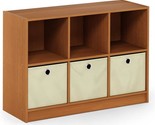 Light Cherry/Ivory Furinno Basic 3X2 Bookcase Storage With Bins. - £41.38 GBP