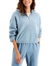 Hippie Rose Juniors Sherpa and Fleece Hoodie,Eco Blue,Small - £23.74 GBP