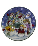 VTG Snowmen Happy Christmas 8 1/8” Holiday Winter Snow Family Plate Hats... - $8.95