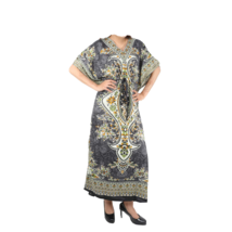 Women Polyester Long Kaftan  Women&#39;s Polyester Floral Maxi Anchor Grey Nighty - £9.47 GBP
