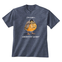Early Bird T-shirt Where&#39;s My Worm Cotton Blend - $22.22