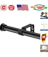 Elegant Adjustable Curtain Rod 30-116 Inch, 5/8 Inch, Heavy Duty Black S... - $55.93 CAD