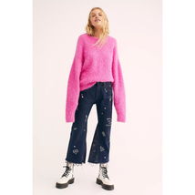New Free People Barber Jocelyn Sketchy Culotte Jeans $253 SMALL Retro In... - £84.95 GBP