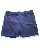 Vintage Nike Navy Swimming Trunks Size Large 100% Polyester - £10.06 GBP