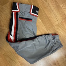 Women&#39;s Boombah Softball pants Gray Red White Black Size 30 Belt Loops Snaps - $9.90