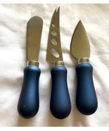 3 Cheese Appetizers Knives Spreader Blue Handle 4.5 to 5.5&quot; Unmarked - €7,75 EUR