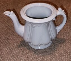 Vintage JW Pankhurst Hanley Stone Shina White Tea Pot Pitcher No Lid Corset - $49.99