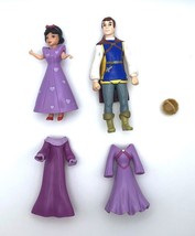 Disney Princess Snow White &amp; Prince Polly Pocket Style Mini Princess Dolls - £11.77 GBP