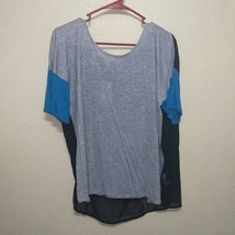 Kensie Tee Shirt Short Sleeve Pullover Round Neck CHARCOAL blue  SZ XL NEW - £30.81 GBP